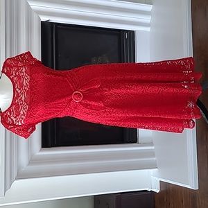 Perceptions New York Red lace dress.